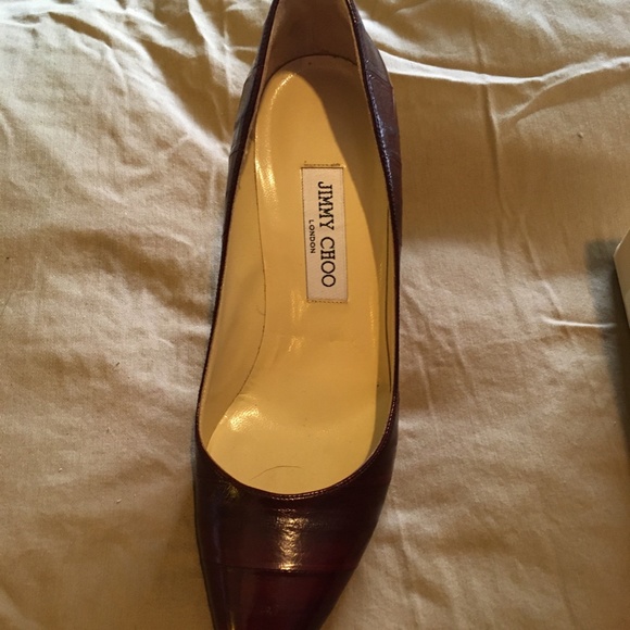 Jimmy Choo wine Gilbert Eel size 40.5 - Picture 3 of 6